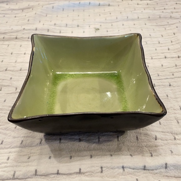 2 Asian stoneware square serving dishes / decor - Picture 2 of 7